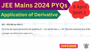 let A be the region enclosed by the parabola Y² 2x and line x24 Then the maximum area of the [upl. by Brittan]