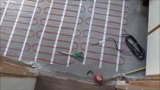 How to install underfloor heating and tile with large porcelain tiles [upl. by Attoynek]