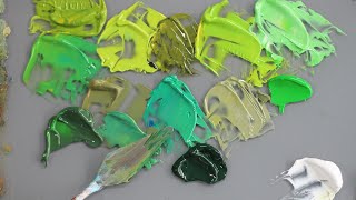 Groen mengen Schilderen met acrylverf voor beginners [upl. by Lanita]