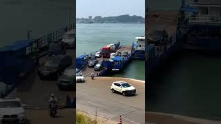 Truck drivers get off the boat and land Ferry crossing the river Car ferry crossing the river [upl. by Nadnal911]