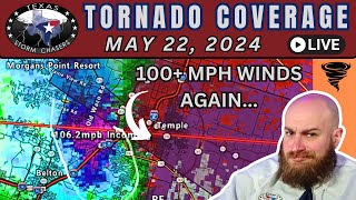 As It Happened LIVE Temple Texas Tornado and 100mph Winds on May 22 2024 [upl. by Taimi]