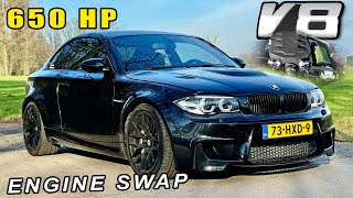 650HP BMW 1M V8  330KMH REVIEW on AUTOBAHN [upl. by Noimad502]