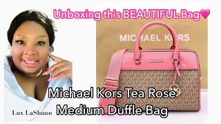 Michael Kors Tea Rose Satchel Duffle Bag Unboxing  She’s giving Louis Vuitton Speedy 30 but BETTER [upl. by Margret]