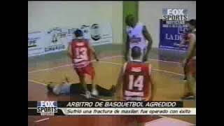 Fights Basketball player punches ref [upl. by Rayburn730]