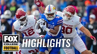 No 6 Oklahoma Sooners vs Kansas Jayhawks Highlights  CFB on FOX [upl. by Aninep]