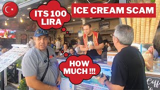 THE ICE CREAM SCAM IN ISTANBUL  100 LIRA CONE ICE CREAM  ISTANBUL TRAVELS [upl. by Acacia843]