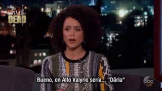 Nathalie EmmanuelMissandei habla de Game of Thrones en Jimmy Kimmel Subtitulado [upl. by Nylesaj318]