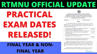 RTMNU Official Practical Exam Dates Released  Practical Exam Released 🔥 [upl. by Arianie835]