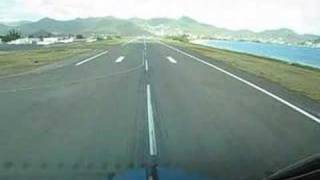 KLM Boeing B747400 TakeOff St Maarten Cockpit view [upl. by Curren924]