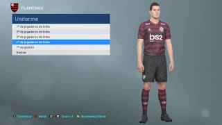 NOVO UNIFORME DO FLAMENGO BS2 PES 2019 ONLINE ESSE FICOU TOP [upl. by Saxe470]