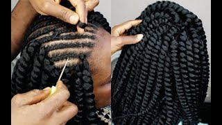 VERY EASY CROCHET BRAIDS UNDER 1 HOUR  HOW TO [upl. by Nennahs]