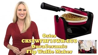 Oster CKSTWFBF10WR ECO DuraCeramic Flip Waffle Maker [upl. by Asyle]