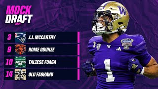 2024 NFL Mock Draft 20 Patriots take JJ McCarthy over Drake Maye  CBS Sports [upl. by Erund]