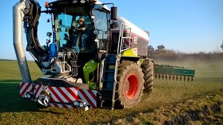 Claas Xerion 4000 Saddle Trac mit SGT Gülleaufbau im Einsatz HD [upl. by Monteith912]