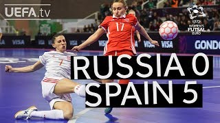 UEFA Womens Futsal EURO Semifinal highlights Russia 05 Spain [upl. by Ssac483]