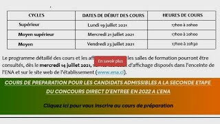 Concours DEntrée A LENA  Cours De Préparations Pour LEtape 2 Phase 2  Disponibles [upl. by Ylac]