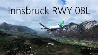 FS2004 Innsbruck RWY 08 Approach RAW FOOTAGE [upl. by Airun]