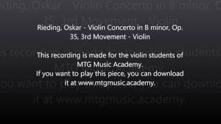 Rieding Oskar Violin Concerto in B minor Op 35 3rd Movement Piano accompaniment [upl. by Silvain952]