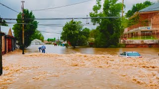 Clearing the Way Unclogging a Flash Flood Street Drain in Action [upl. by Gittle]