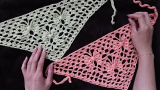 CROCHET BUTTERFLY BANDANA  CROCHET BUTTERFLY SHAWL  CROCHET FOR BEGINNERS [upl. by Latreese]