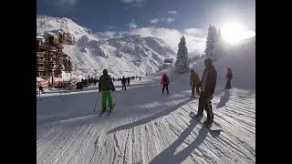 Skiing in through Avoriaz village in January 2024 [upl. by Bonnibelle]