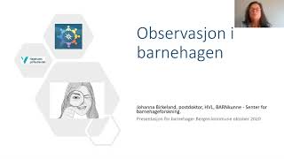 Observasjon i barnehagen [upl. by Ashlin]