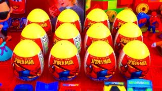 12 SpiderMan Surprise Eggs Marvel Heroes Easter Unboxing Superheroes Hot Toys from Spiderman Movie [upl. by Padraig162]