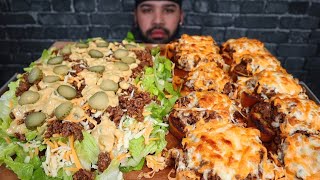 ASMR GARLIC BREAD SLOPPY JOES AND BIG MAC SALAD MUKBANG [upl. by Bing]