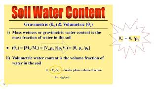 Soil Science Gravimetric vs Volumetric water content [upl. by Anayd619]