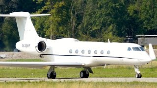 Gulfstream G550 Harland Clarke Aviation TakeOff at Bern [upl. by Ansilme239]