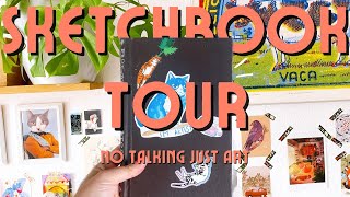 no talking art journal flip through 🖍️🌟 my favorite sketchbook ever 2021 [upl. by Ocirrej]