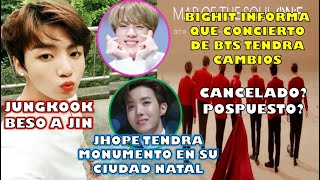 😳JUNGKOOK BESÓ A JINBTS CONCIERTO PODRÍA CANCELARSEJHOPE TENDRA MONUMENTOBLAKCPINKENTREVISTA BTS [upl. by Selmore]