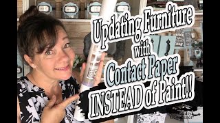 Updating Furniture with Contact Paper INSTEAD of Paint [upl. by Hsetih413]