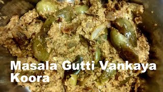 Gutti Vankaya Masala Koora Recipe in Telugu  Brinjal Stuffed Curry [upl. by Knight]