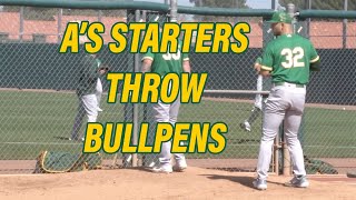 Oakland As starters throw bullpens  22323 [upl. by Eyk747]