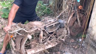 Restore 30 Years Forgotten Motorbike  Restore Old Motorbike 2 Stroke  Part 1 [upl. by Aivul]