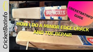 Cricket Bat Repair  How I do a minor edge crack and toe repair [upl. by Elamef809]