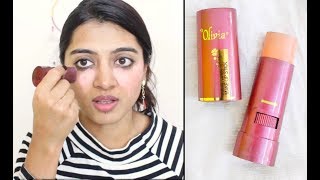 Olivia PanStick Review   How to use Olivia makeup stick concealer foundation SuperWowStyle Prachi [upl. by Bolan689]