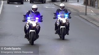 Police Motorcycles Responding Urgently in Paris  French Sirens [upl. by Alistair]