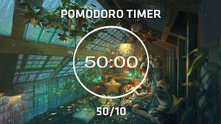 50 Minute Timer Studying With The Rain On The Roof Lofi  Pomodoro Timer  2 x 50 min [upl. by Cindee863]