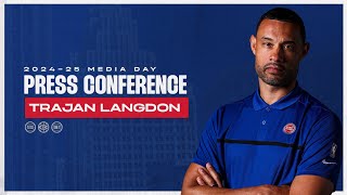 Trajan Langdon 2024 Pistons Media Day Press Conference [upl. by Aynatan183]