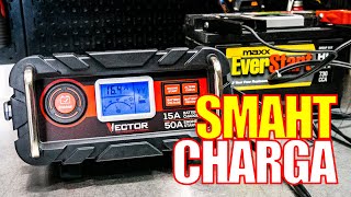 Vector BC15BV 15 Amp Smart Battery Charger Review 50A BOOST [upl. by Anedal]