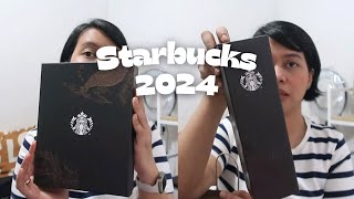 Starbucks 2024 planner and stainless tumbler  sticker season starbucksph starbucksplanner [upl. by Philemol]