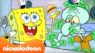 SpongeBob  Setiap Kali Krusty Krab Penuh dan Sibuk 🤑  Nickelodeon Bahasa [upl. by Arabella]