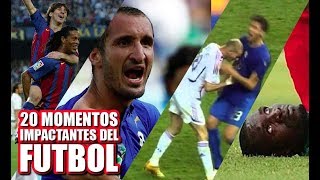 20 MOMENTOS IMPACTANTES RAROS LOCOS y TRISTES del FUTBOL [upl. by Penhall488]