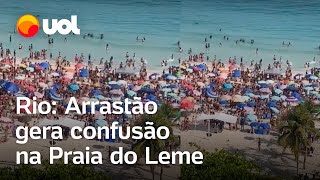 Arrastão no Rio Vídeo mostra confusão e correria em praia lotada no Rio de Janeiro [upl. by Mikal]