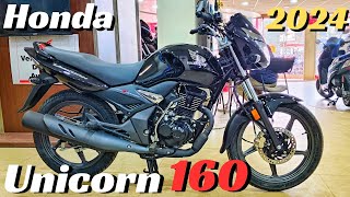 2024 Honda unicorn 160  E20 OBD2 fi BS7 new features Price mileage detailed review unicorn160 [upl. by Tattan432]