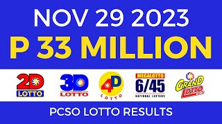 Lotto Result November 29 2023 9pm Complete Details [upl. by Koh]