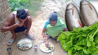 Delicious Small ROHU FISH with Pui Shak Curry Recipe Prepare By Mom  easy amp tasty village recipe [upl. by Rebmaed]