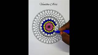 How to draw Mandala for Beginners  small mandala  stepbystep  Coloring [upl. by Ladnor]